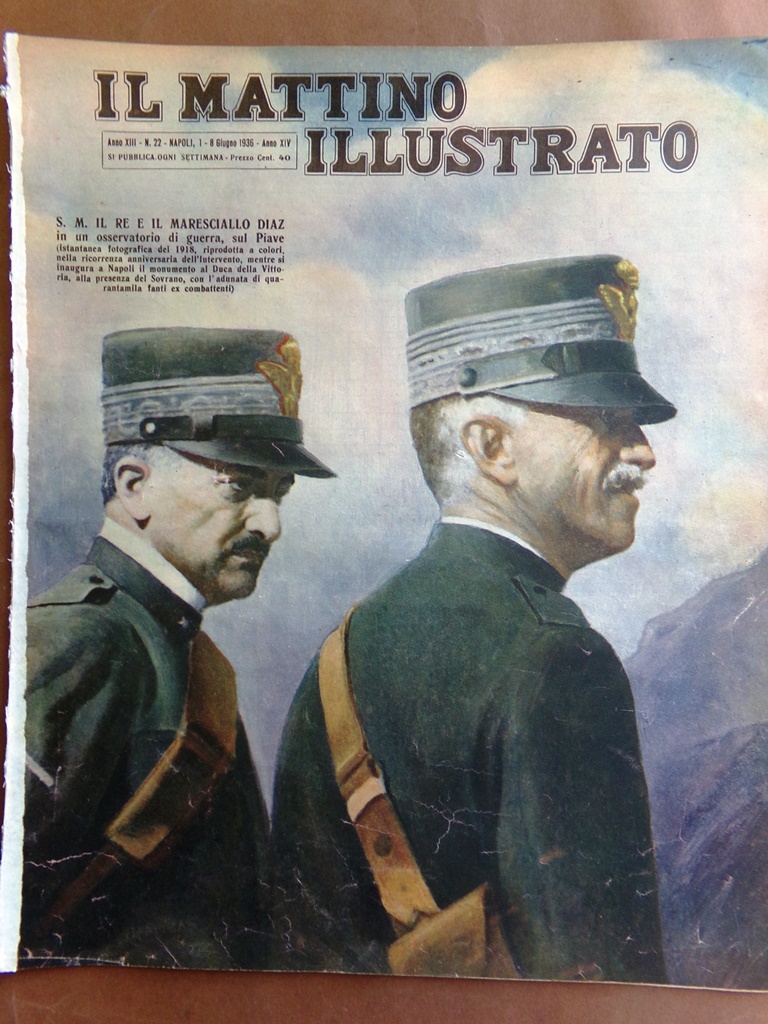Il Mattino Illustrato 1 Giugno 1936 Apoteosi Diaz Arabi Palestina …