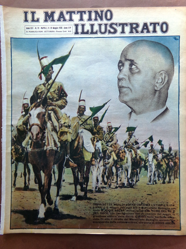 Il Mattino Illustrato 11 Maggio 1936 Conquista Etiopia Petrarca Gemito …