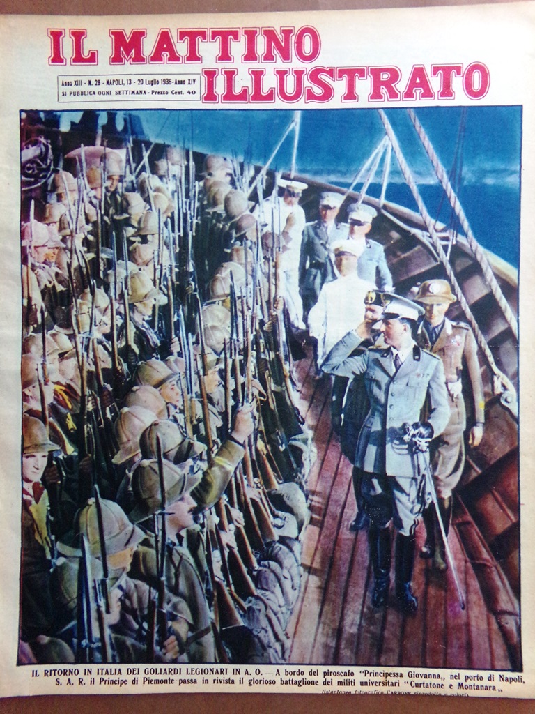 Il Mattino Illustrato 13 Luglio 1936 Caprile Rosa Legionari in …
