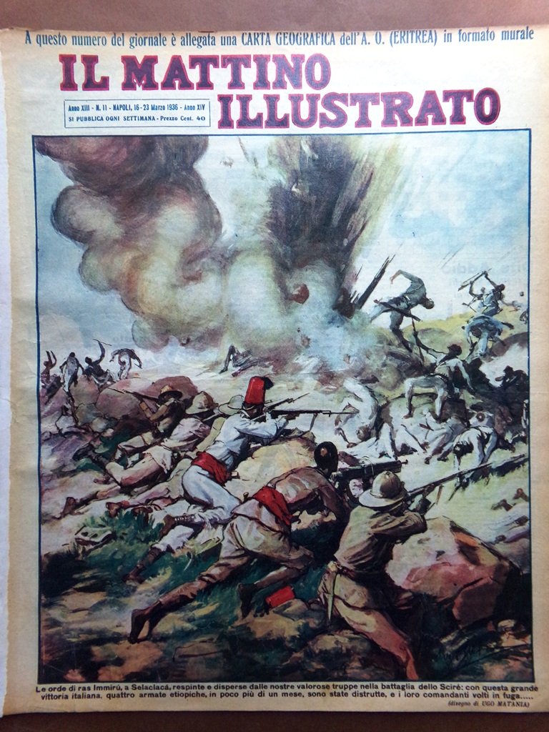Il Mattino Illustrato 16 Marzo 1936 Battaglia Scirè Albergo Dell'Orso …