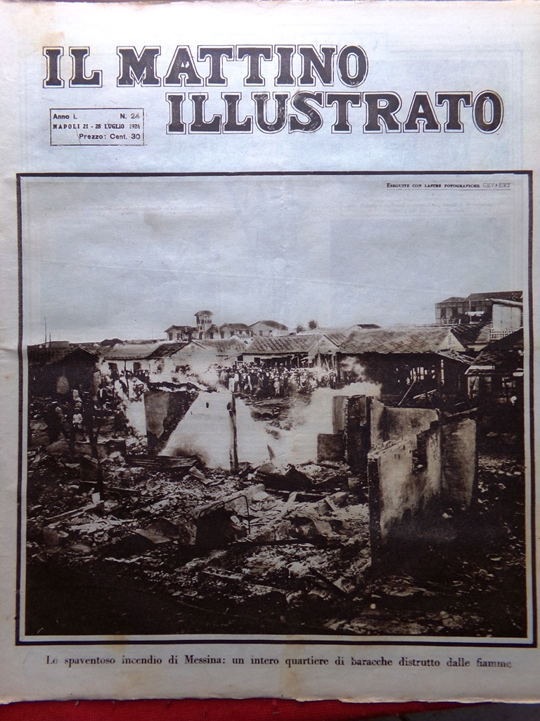 Il Mattino Illustrato 21 Luglio 1924 Incendio Messina Stoccolma Teatro …