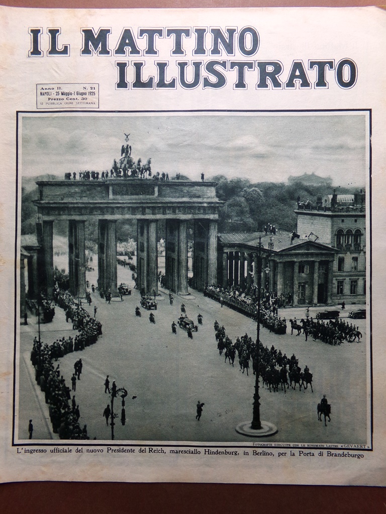 Il Mattino Illustrato 25 Maggio 1925 Hindenburg Todi Vesuvio Majestic …