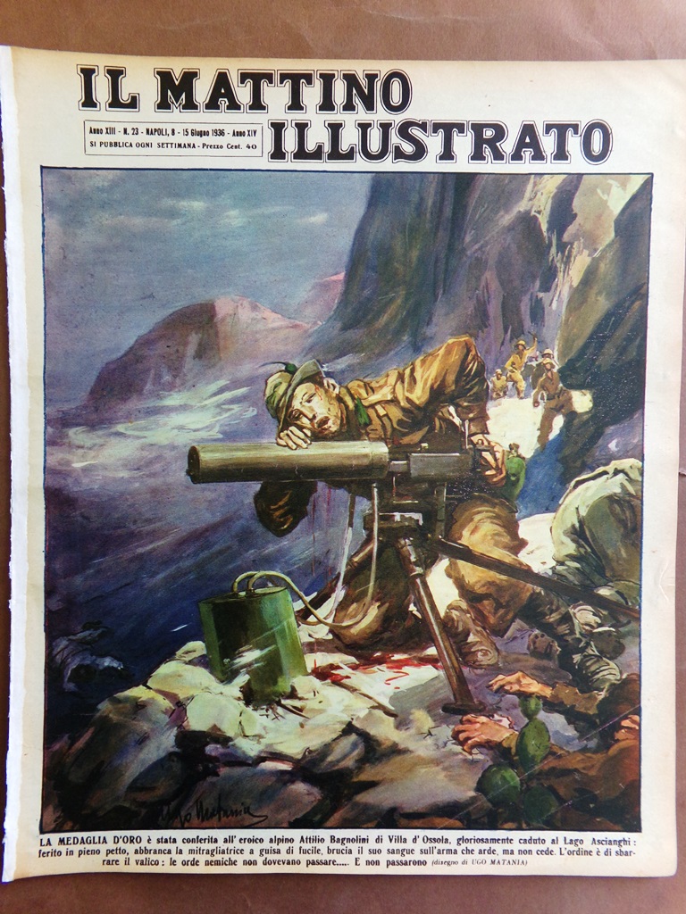 Il Mattino Illustrato 8 Giugno 1936 Bagnolini Diaz Badoglio Campanili …