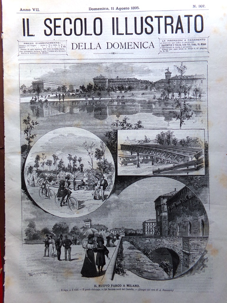 Il Secolo Illustrato 11 Agosto 1895 Parco di Milano Critici …