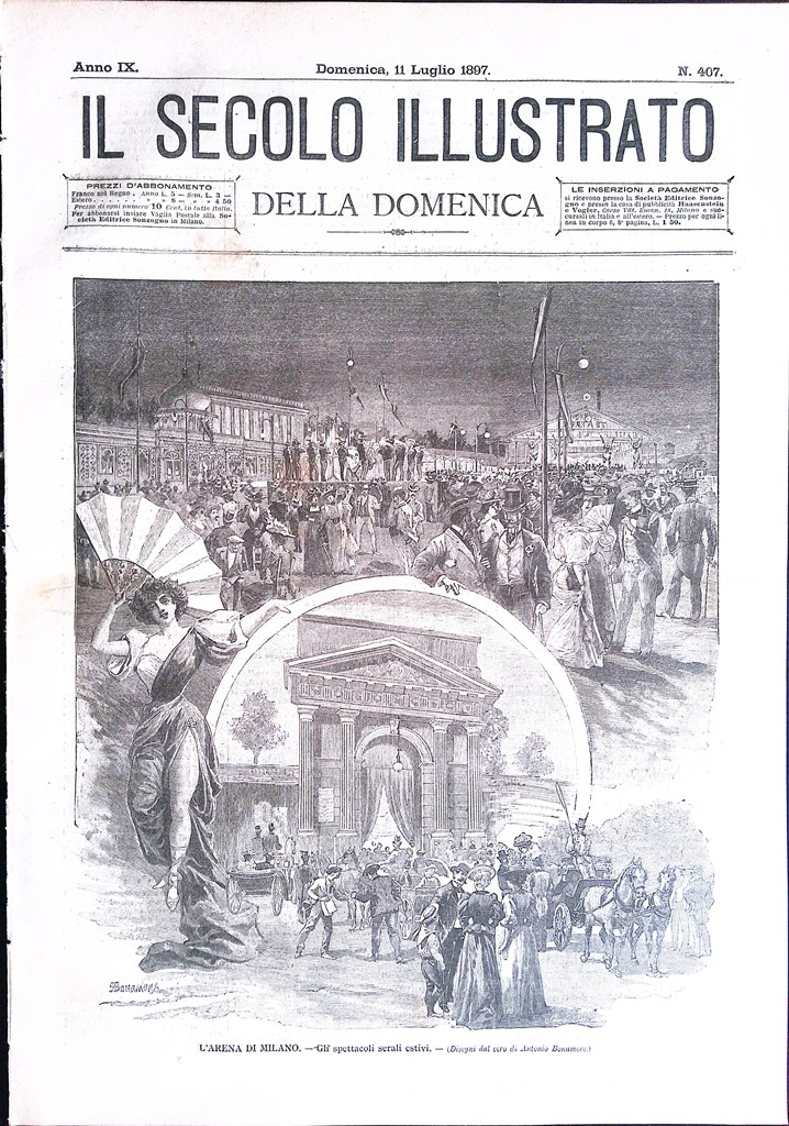 Il Secolo Illustrato 11 Luglio 1897 Notti Arena di Milano …