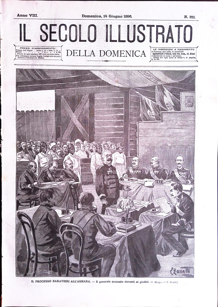 Il Secolo Illustrato 14 Giugno 1896 Processo Baratieri Catastrofe di …