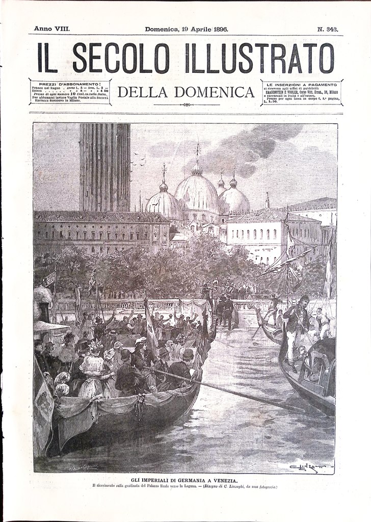 Il Secolo Illustrato 19 Aprile 1896 Andrea Chénier Giordano Feste …