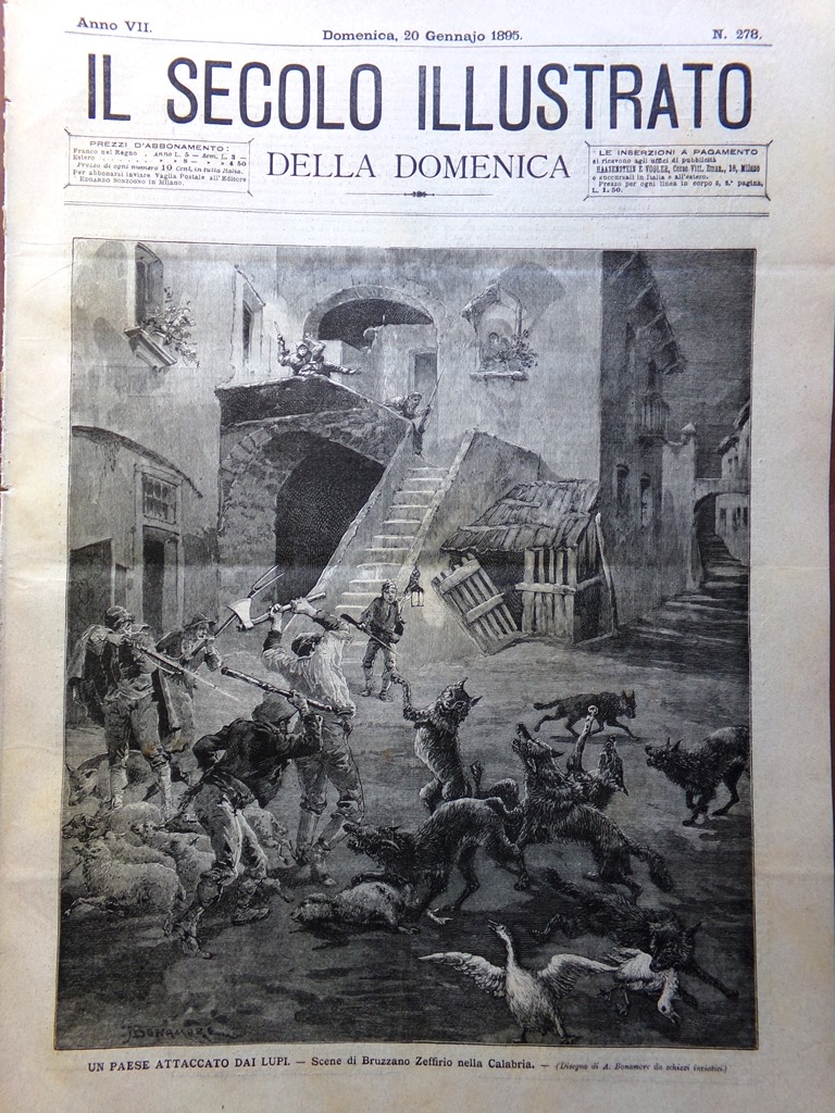 Il Secolo Illustrato 20 Gennaio 1895 Bruzzano Zeffirio Ras Mangascià …