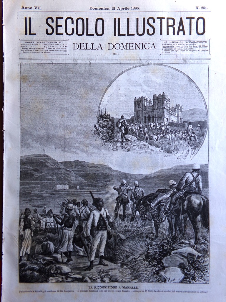 Il Secolo Illustrato 21 Aprile 1895 Ricognizione di Makallè Pasqua …