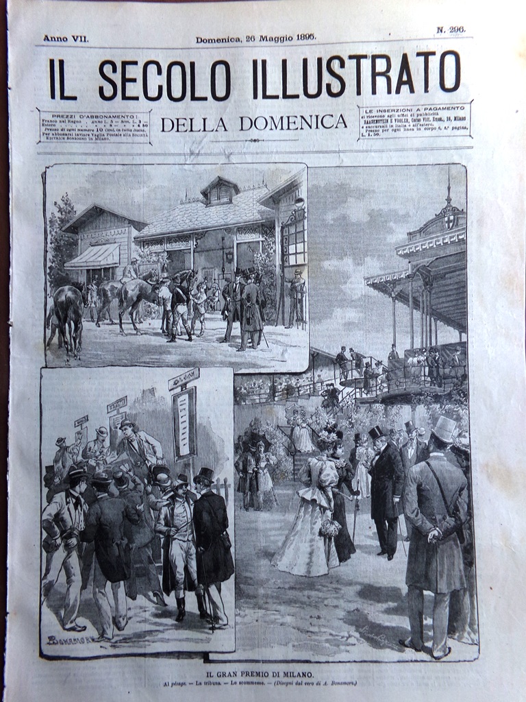 Il Secolo Illustrato 26 Maggio 1895 Gran Premio Milano Uniformi …