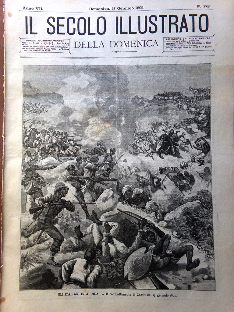 Il Secolo Illustrato 27 Gennaio 1895 Battaglie Coatit Sansone Dalila …