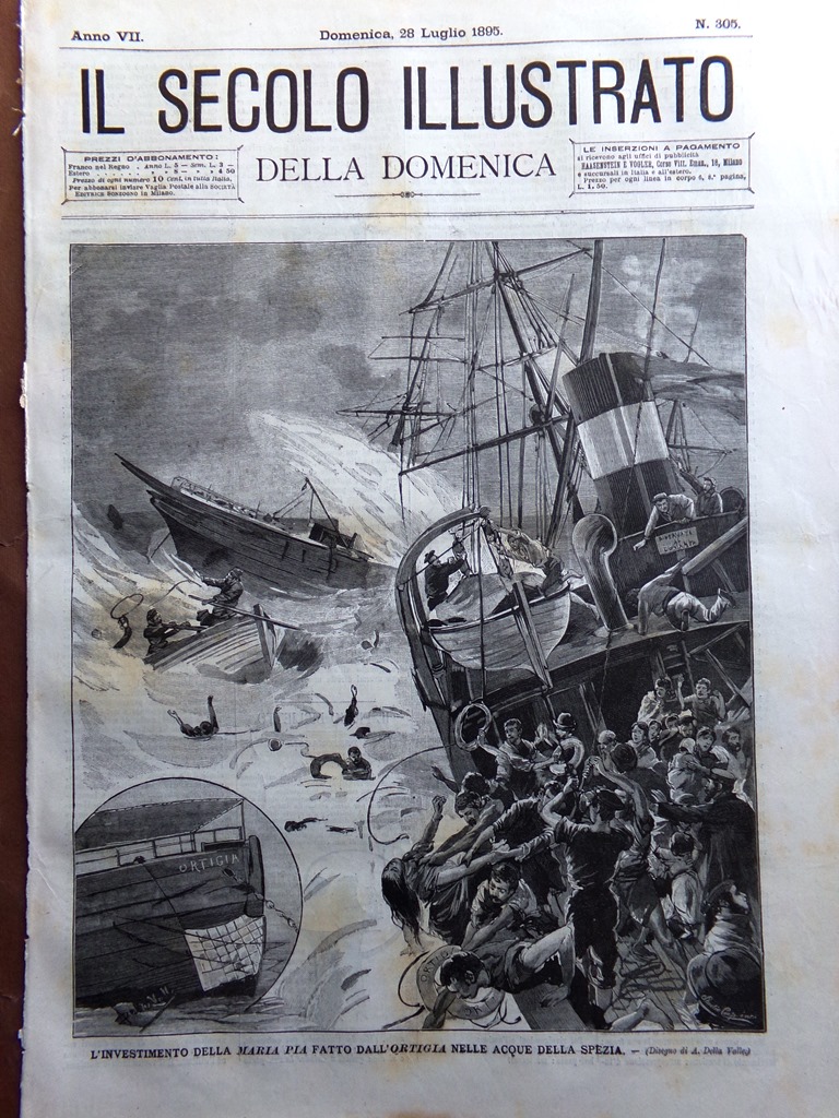 Il Secolo Illustrato 28 Luglio 1895 Bagni Milano Andorno Disastro …