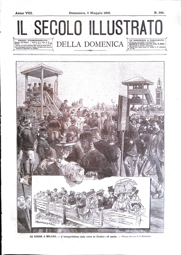 Il Secolo Illustrato 3 Maggio 1896 Teatro Massimo Palermo Corse …