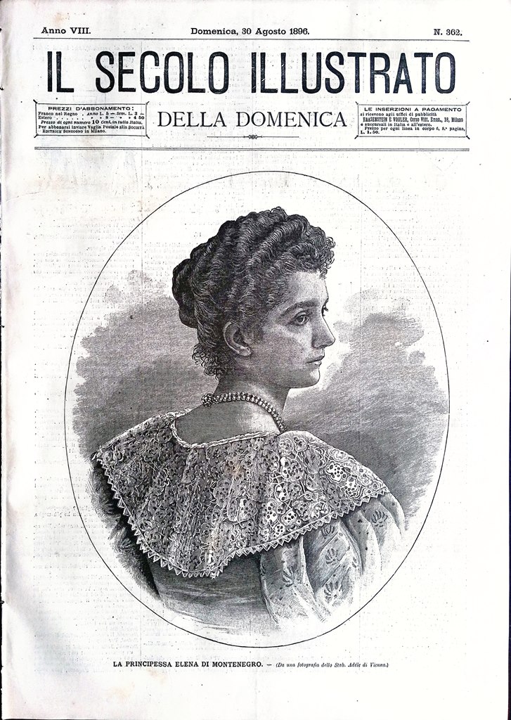 Il Secolo Illustrato 30 Agosto 1896 Elena Montenegro Budapest Radiografia …