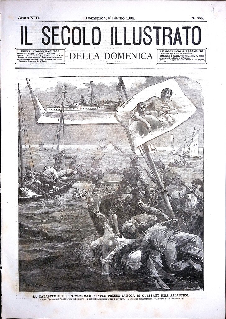 Il Secolo Illustrato 5 Luglio 1896 Naufragio Drummond Castle Montagnola …