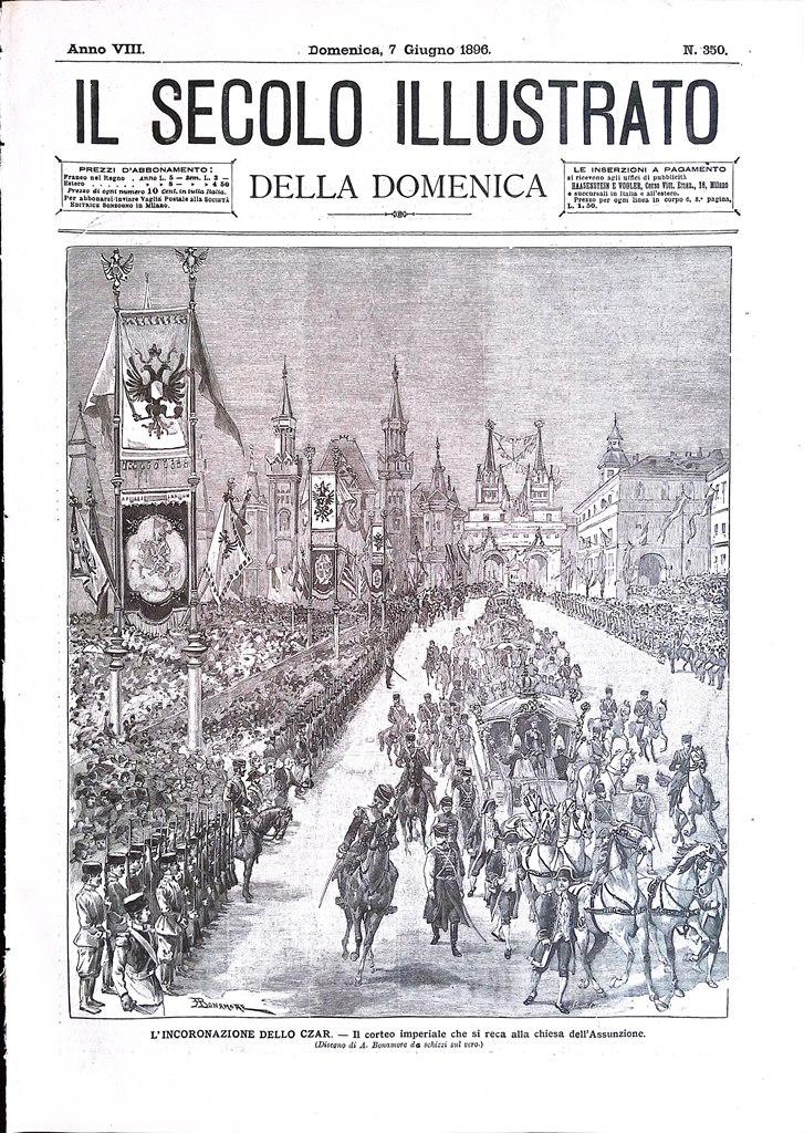 Il Secolo Illustrato 7 Giugno 1896 Corteo Assunzione Zar Johannesburg …