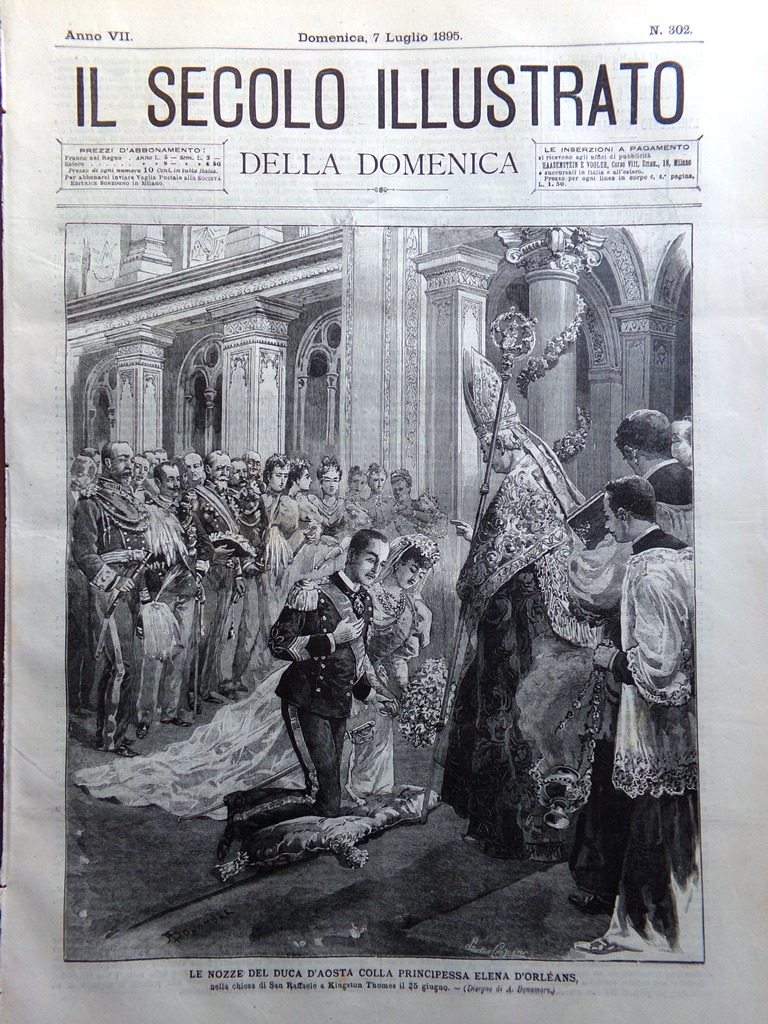 Il Secolo Illustrato 7 Luglio 1895 Alaska Nozze Duca d'Aosta …