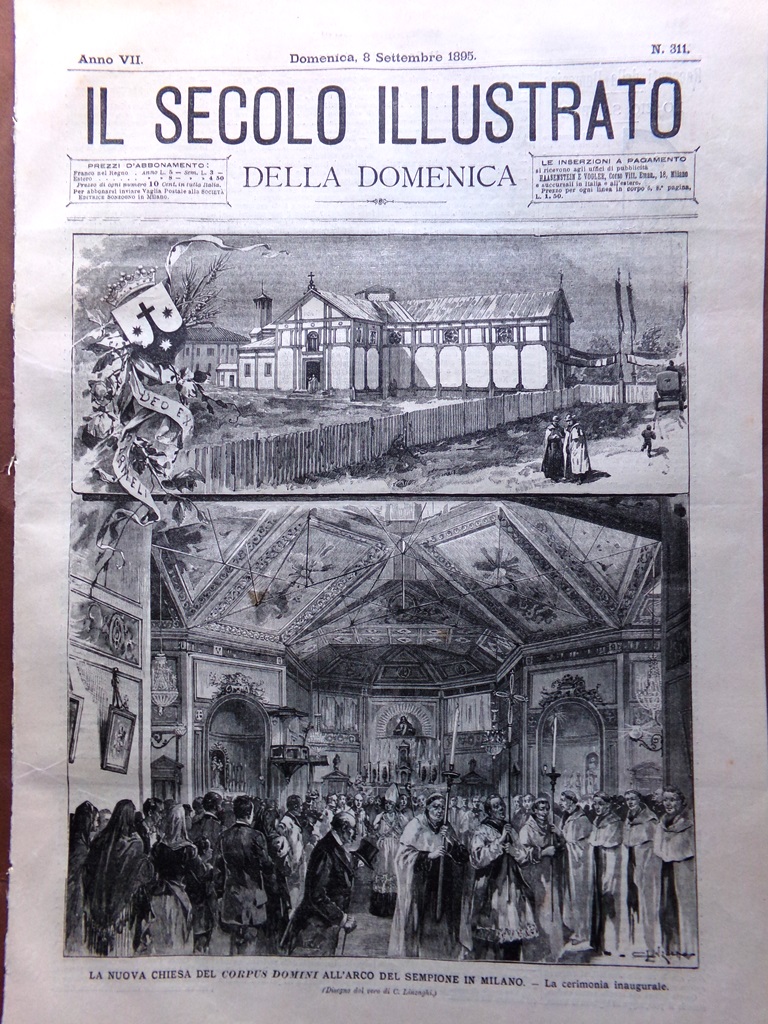 Il Secolo Illustrato 8 Settembre 1895 Corpus Domini Sempione Manovre …