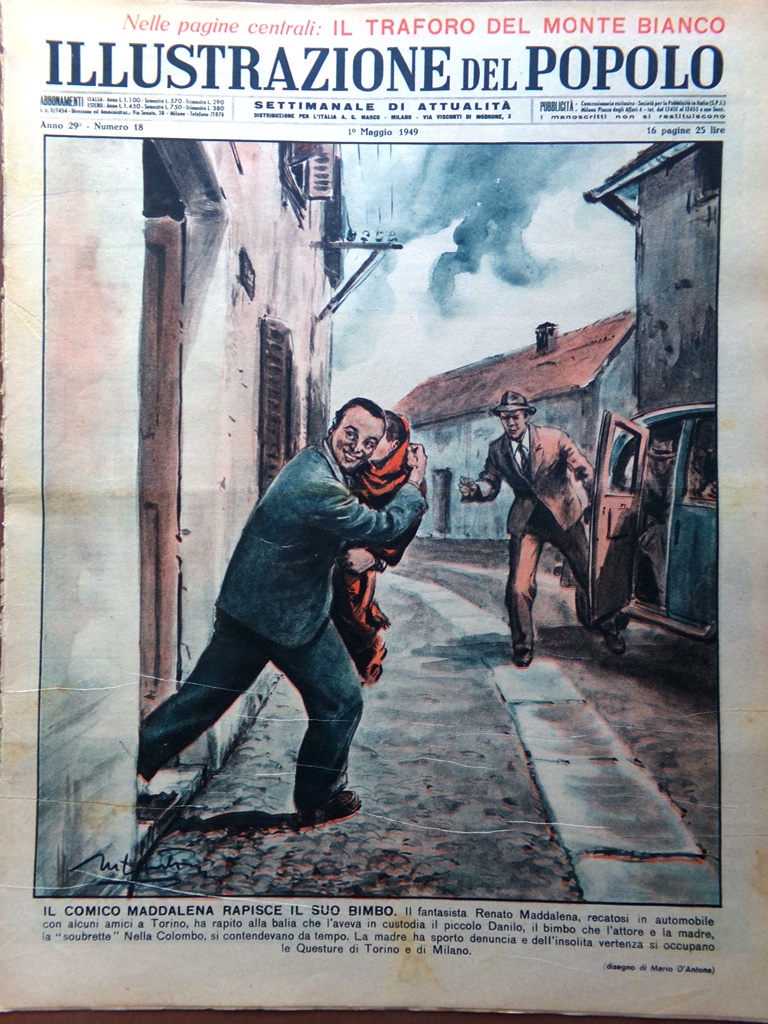 Illustrazione del Popolo 1 Maggio 1949 Maddalena Chaplin Eire John …