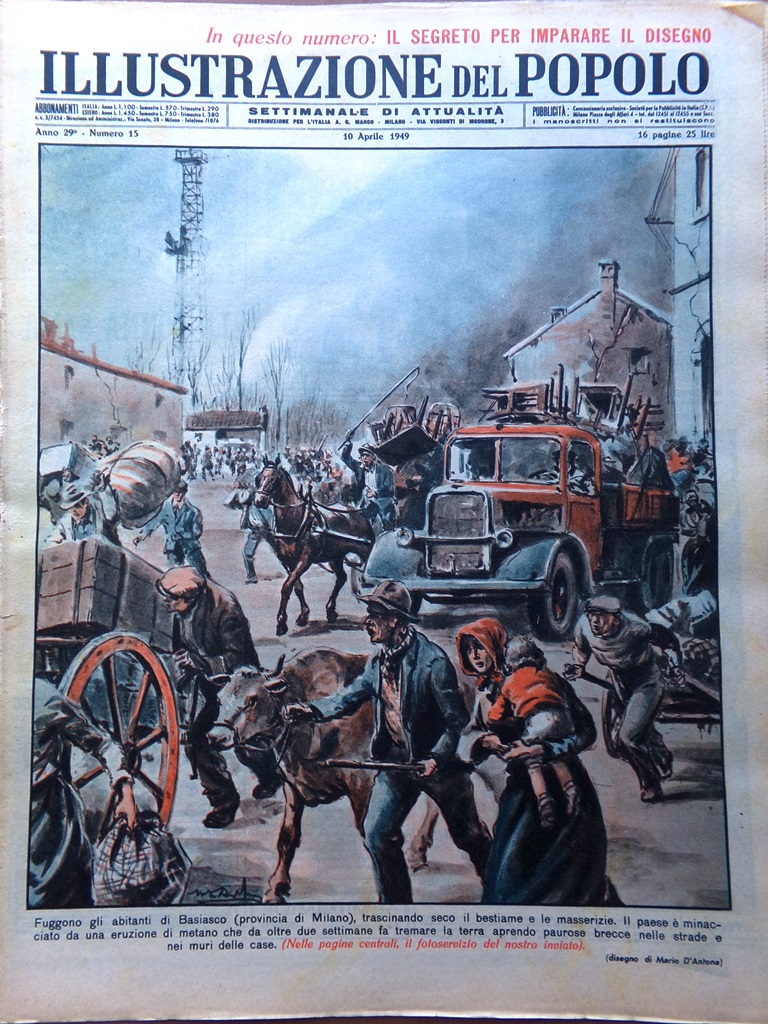 Illustrazione del Popolo 10 Aprile 1949 Basiasco Cyliakus Oscar Amedei …