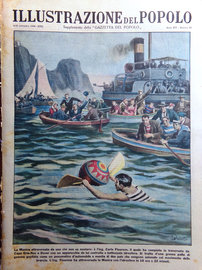 Illustrazione del Popolo 10 Novembre 1934 Desenzano Isola Tesoro Fontane …