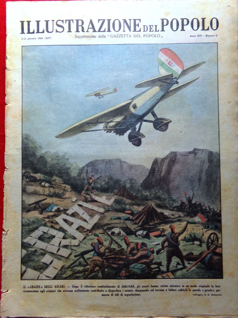 Illustrazione del Popolo 11 Gennaio 1936 Ascari Bari Calcio Reinhardt …