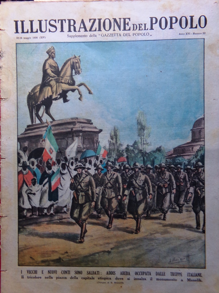 Illustrazione del Popolo 16 Maggio 1936 Rapine Inglesi Etiopia Italiana …