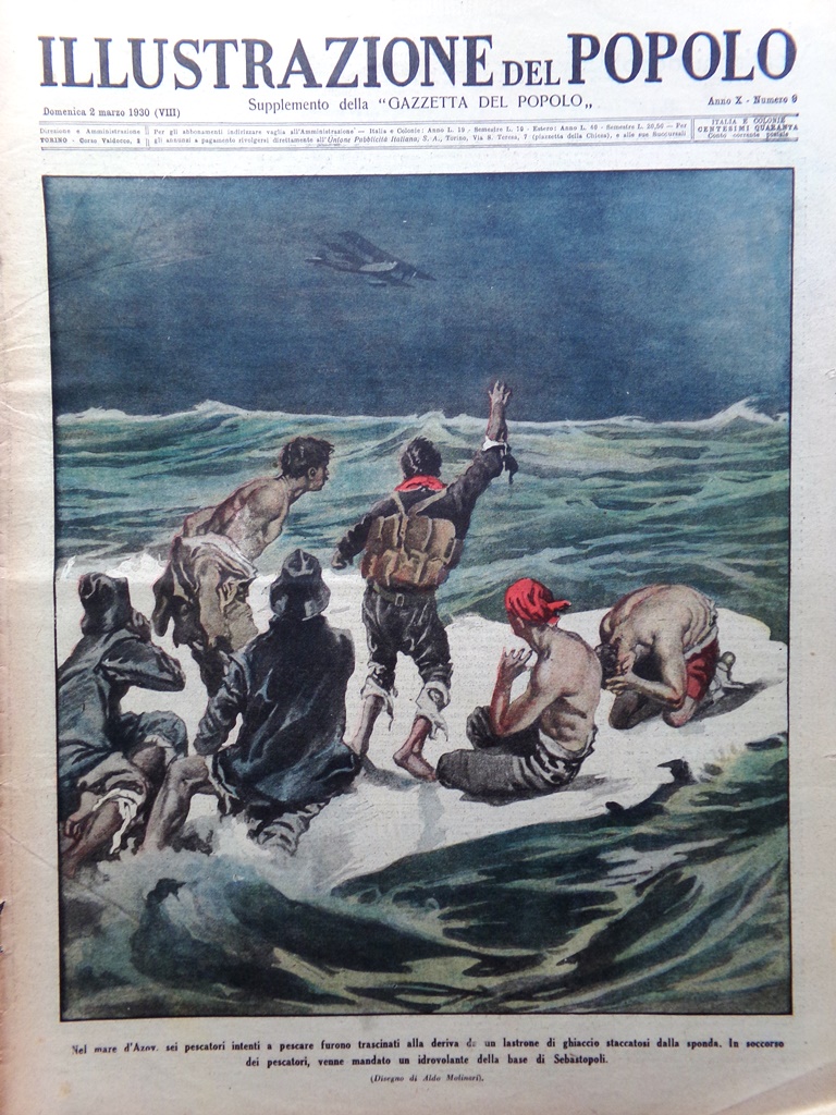 Illustrazione del Popolo 2 Marzo 1930 Gutenberg Stampa Charlot Kutepov …