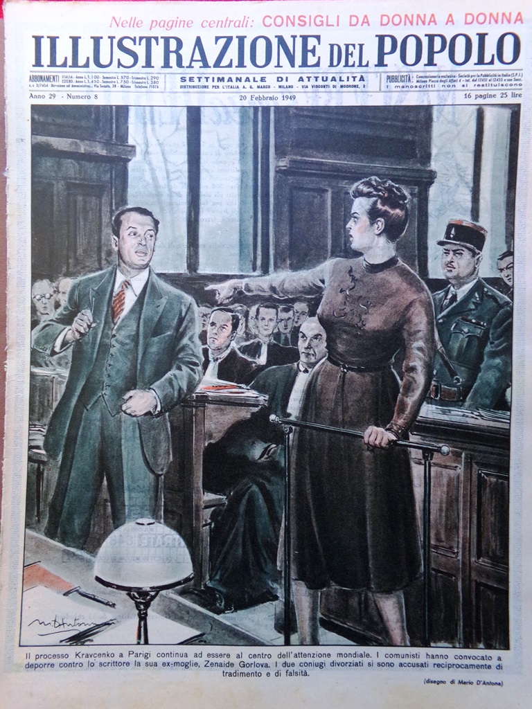 Illustrazione del Popolo 20 Febbraio 1949 Kravcenko Mindszenty Liz Taylor …