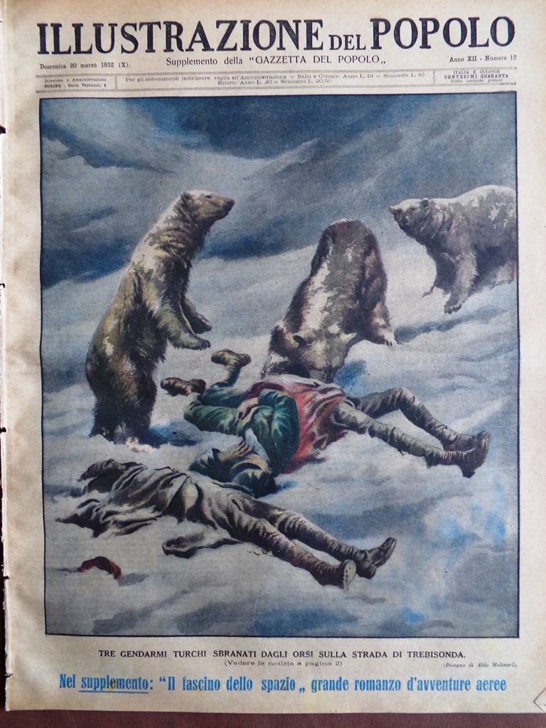 Illustrazione del Popolo 20 Marzo 1932 Sargassi Cartolina Freddo Siberia …