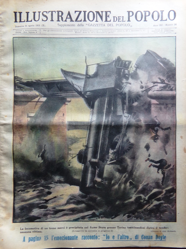 Illustrazione del Popolo 21 Agosto 1932 Eclissi Manica Caffè Asama …