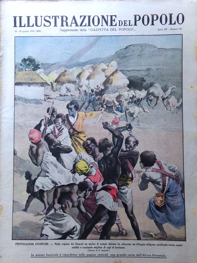 Illustrazione del Popolo 22 Giugno 1935 Pirandello Sahara Carta Africa …