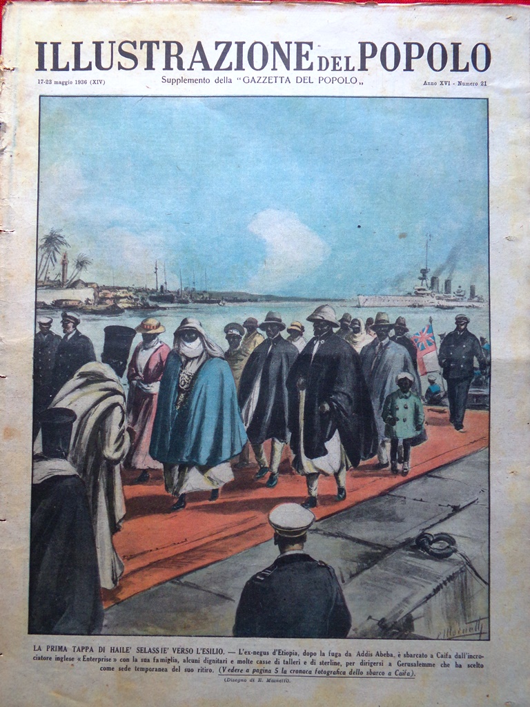 Illustrazione del Popolo 23 Maggio 1936 Esilio Negus Giro d'Italia …