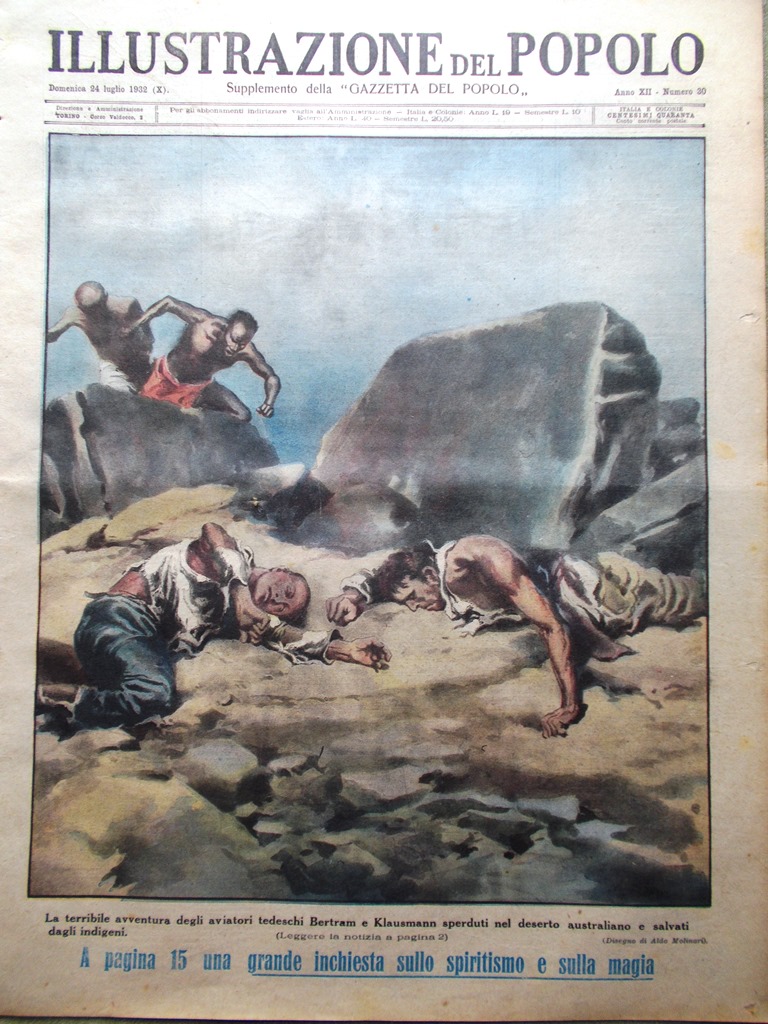 Illustrazione del Popolo 24 Luglio 1932 Sharkey Boxe Malefici Sortilegi …