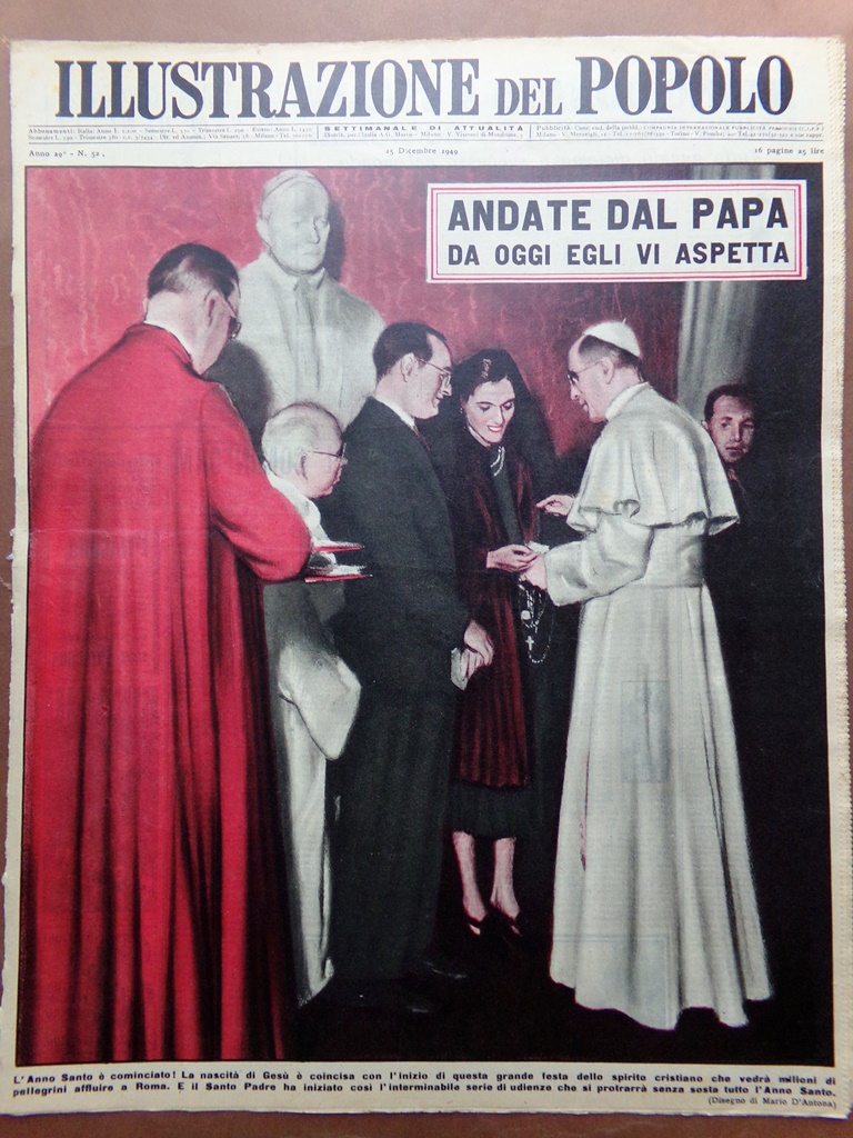 Illustrazione del Popolo 25 Dicembre 1949 Natale Storia d'Italia Del …