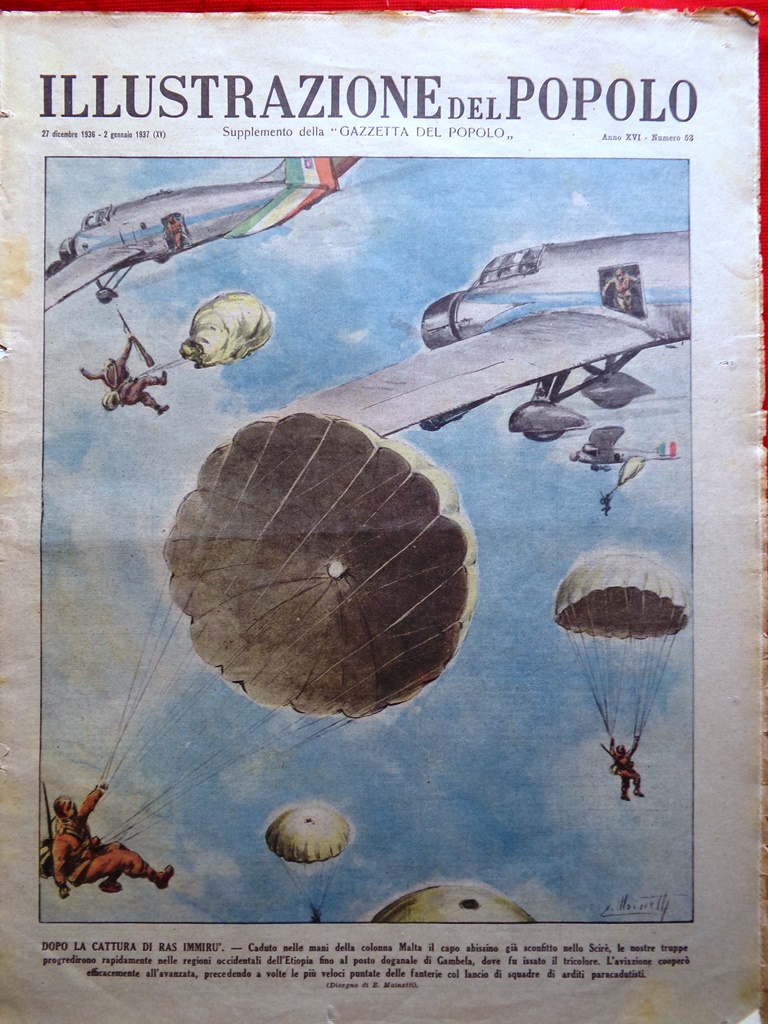 Illustrazione del Popolo 27 Dicembre 1936 Chiang Kai-shek Etiopia Occupata …