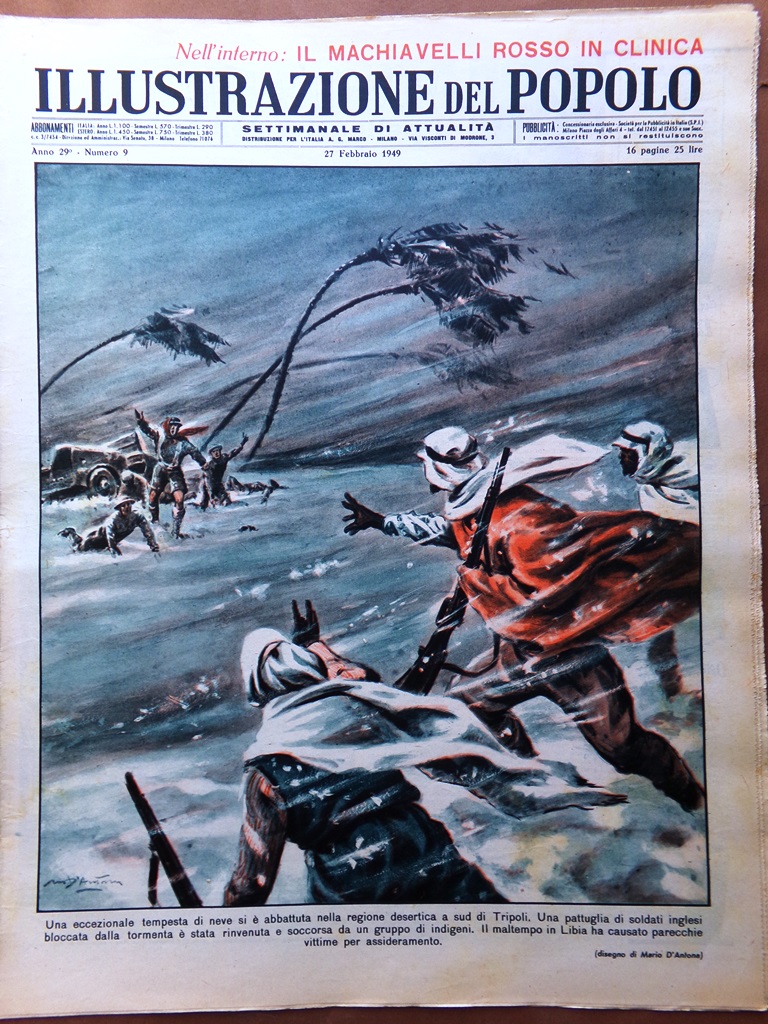 Illustrazione del Popolo 27 Febbraio 1949 Magia Nera Vichinski Carnevale …