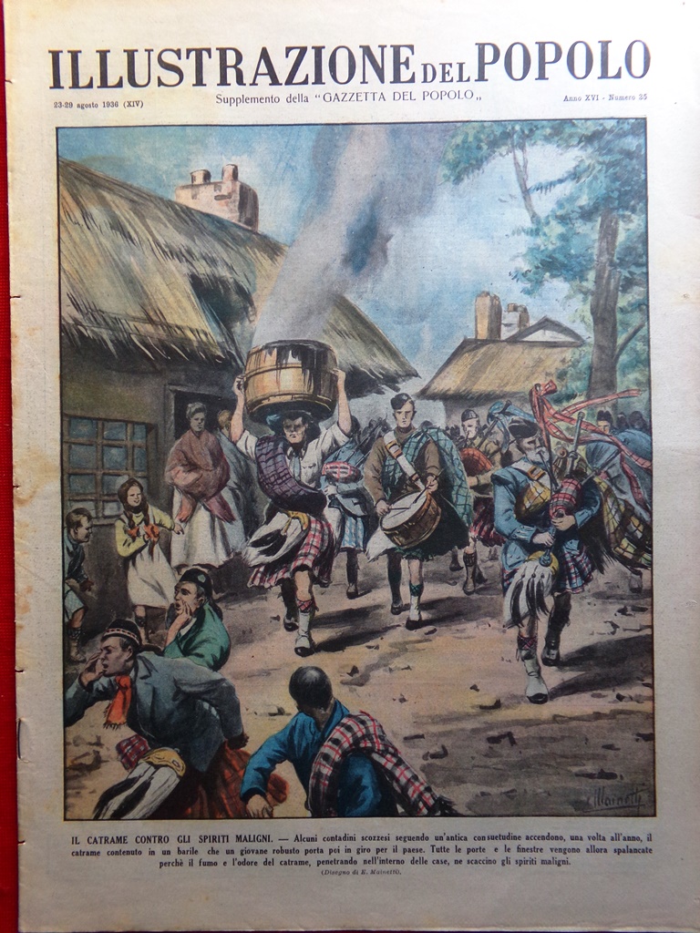 Illustrazione del Popolo 29 Agosto 1936 Mongolia Insorti Madrid Olimpiadi …