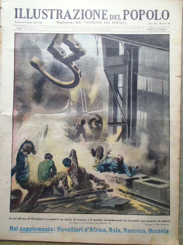 Illustrazione del Popolo 3 Aprile 1932 Lindbergh Teatro Russo Basiliche …