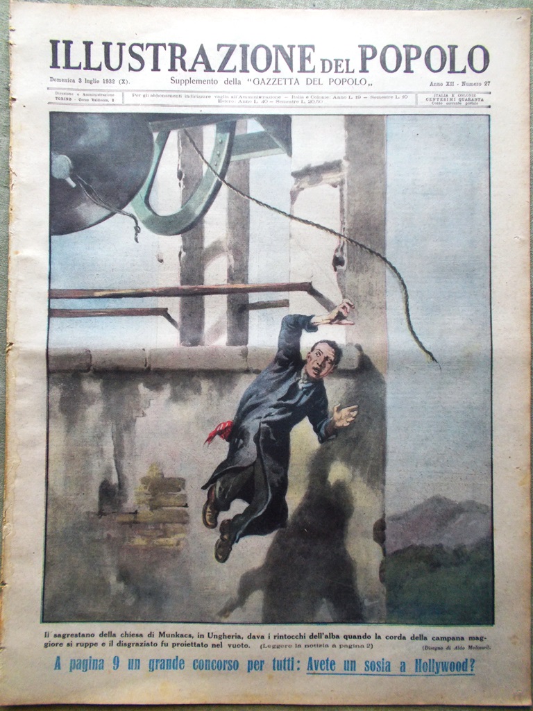 Illustrazione del Popolo 3 Luglio 1932 Juventus Campione Dublino Australia …