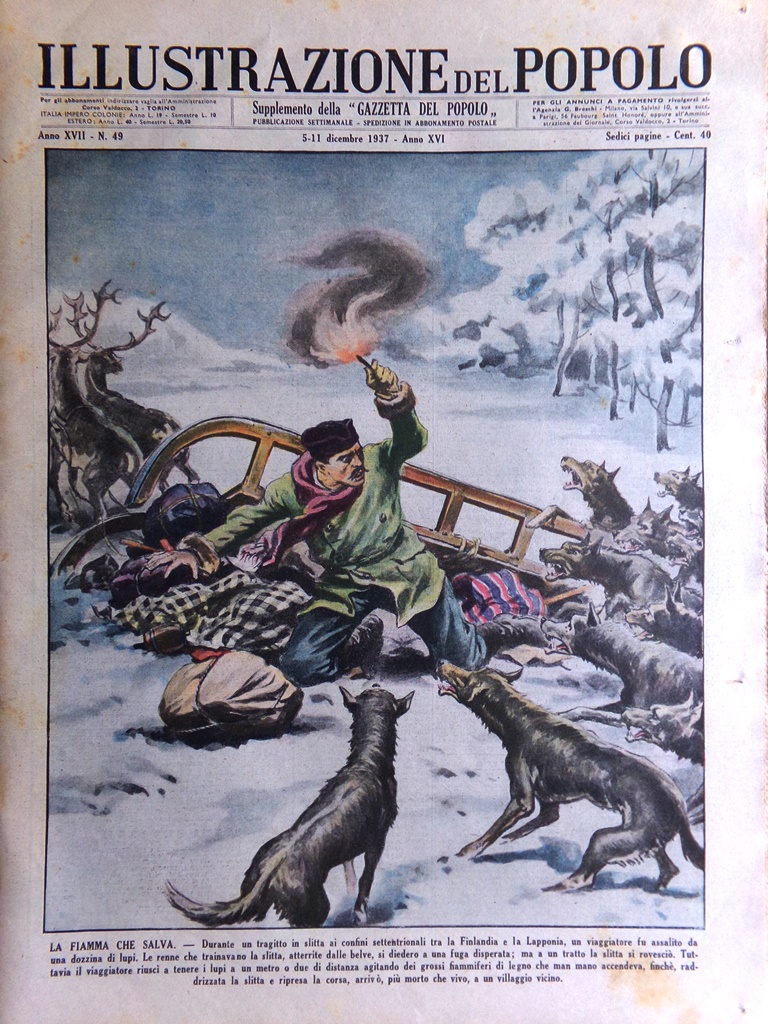 Illustrazione del Popolo 5 Dicembre 1937 Bassifondi Shangai Minatori Arsia …