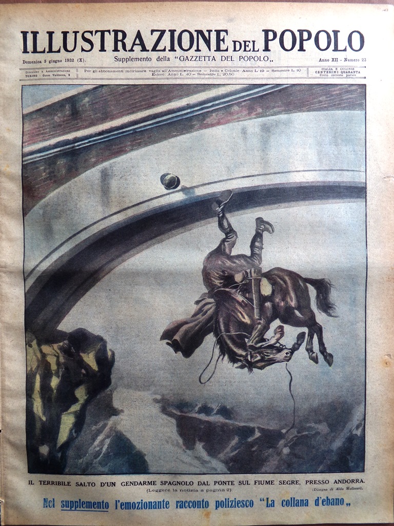 Illustrazione del Popolo 5 Giugno 1932 Garibaldi Cantanti Strada Earhart …
