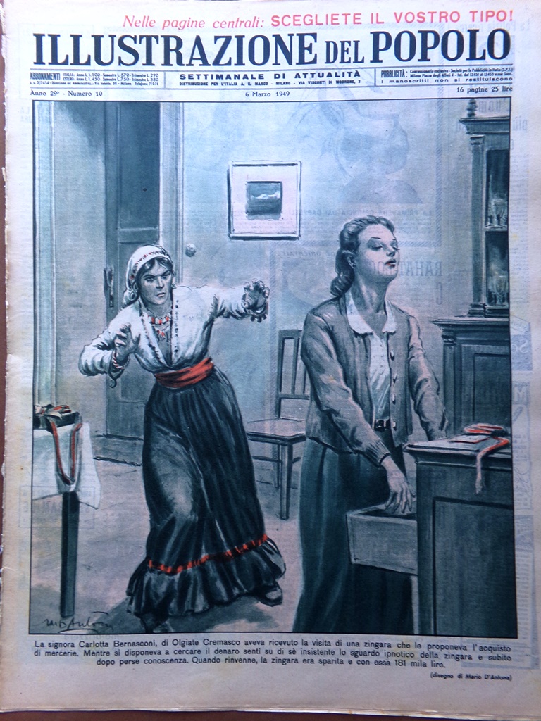 Illustrazione del Popolo 6 Marzo 1949 Politica in Sicilia Droga …