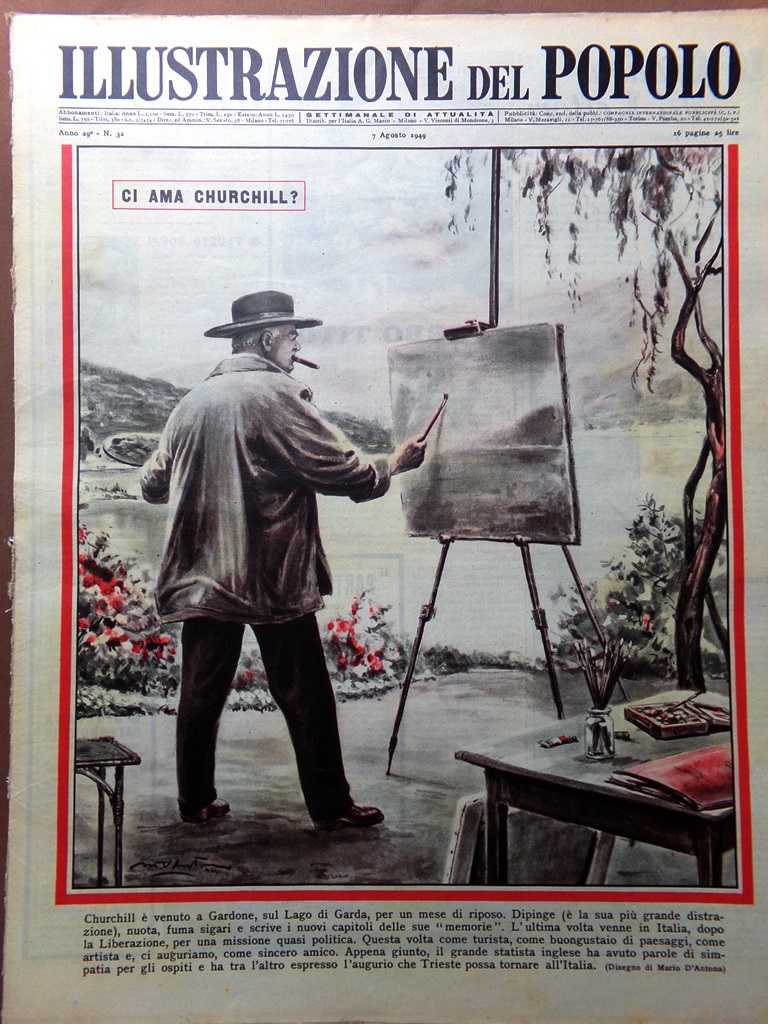 Illustrazione del Popolo 7 Agosto 1949 Churchill Elisabetta Inghilterra Bartali