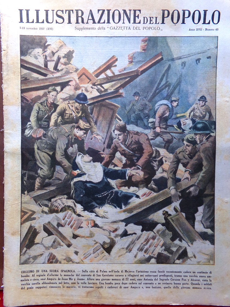 Illustrazione del Popolo 7 Novembre 1937 Battaglia Shangai Torre Pisa …