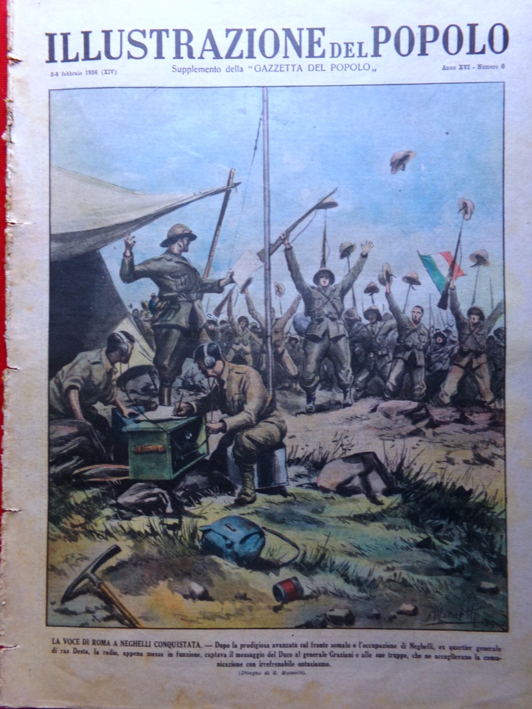 Illustrazione del Popolo 8 Febbraio 1936 Neghelli Bottego Giappone Harlow …