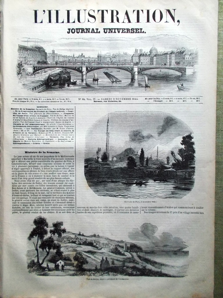 L'Illustration Journal Universel 2 Novembre 1844 Père-Lachaise Géométrie Espagne