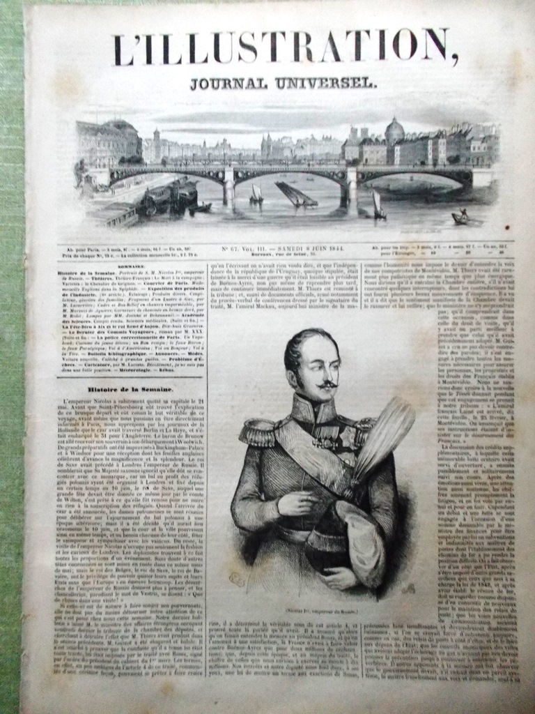 L'Illustration Journal Universel 8 Juin 1844 Fête-Dieu à l'Aix Nicolas …