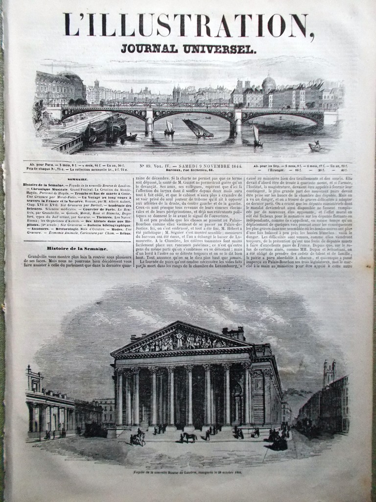 L'Illustration Journal Universel 9 Novembre 1844 Haydn Aliénés Bicêtre Gavarni