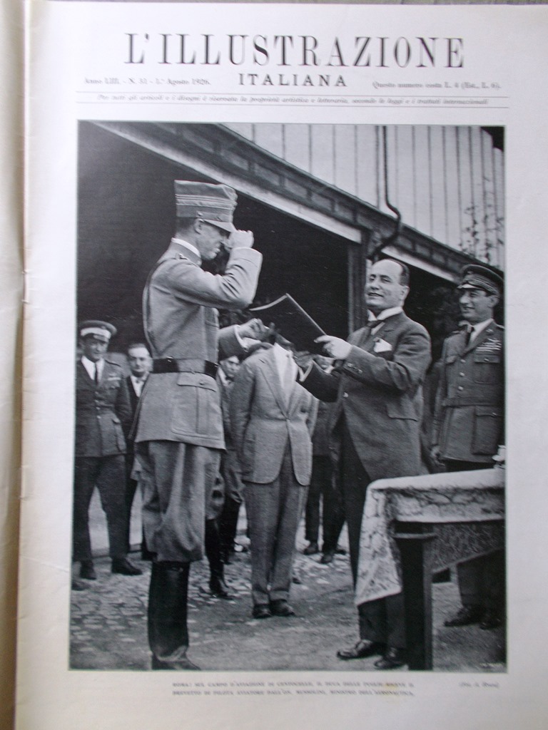 L'Illustrazione Italiana 1 Agosto 1926 Poggio Levi Assisi Nerone Duce …